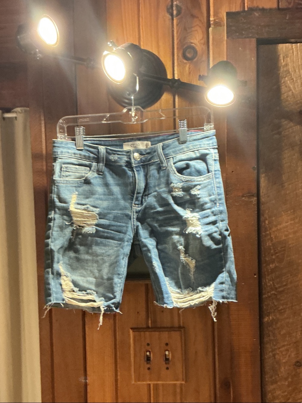 Cello Distressed Light Blue Denim Women's Shorts